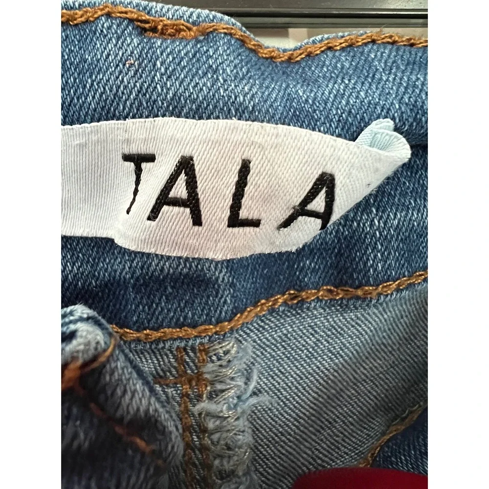 TALA Womens High Rise Skinny Jeans Medium Wash Double Button Size 12
